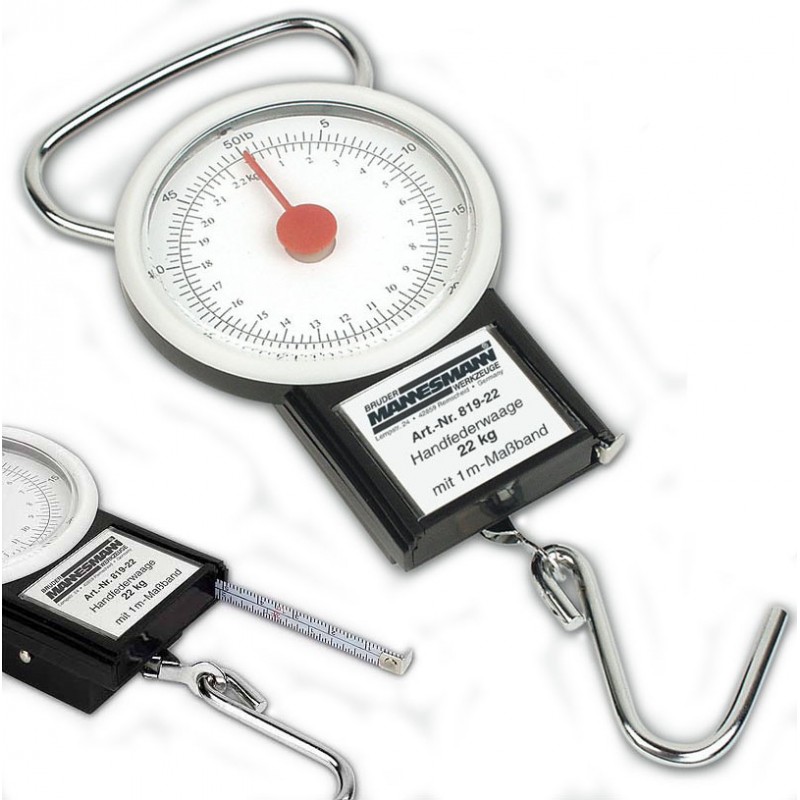 Balanza de resorte Mannesmann con flexómetro - 22 kg 