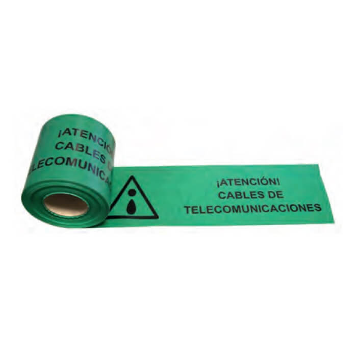 Banda señalización telecomunicaciones verde de 15cm - 200 metros (Galga 300) - Referencia 1572