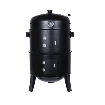 Barbacoa tipo barril para ahumar negra 