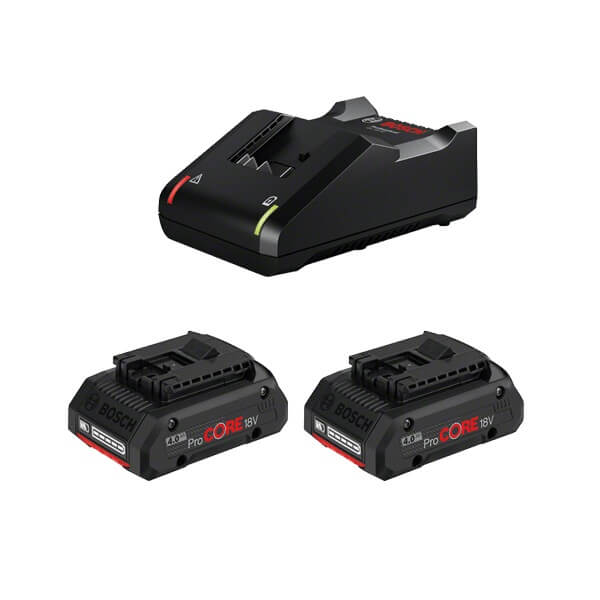 Juego 2 baterías Bosch ProCORE18V 4Ah + cargador GAL 18V-40 - Referencia 1600A01BA3