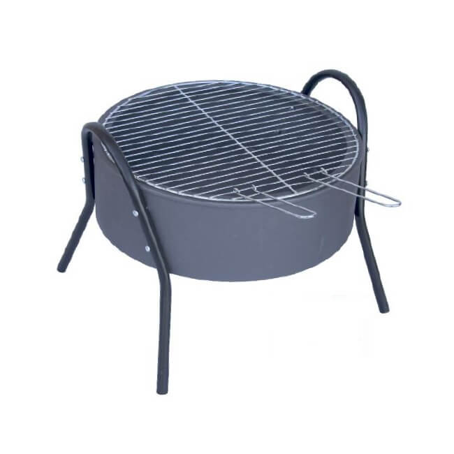Brasero-Barbacoa jardín redondo con patas Flores Cortés - 640x430mm - Referencia 33731