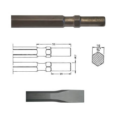 Cincel hexagonal inserción Hilti TP 400 - 500mm 
