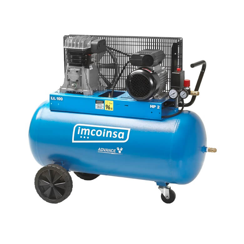 Compresor de correas portátil Imcoinsa ADVANCE 2HP de 100 litros 