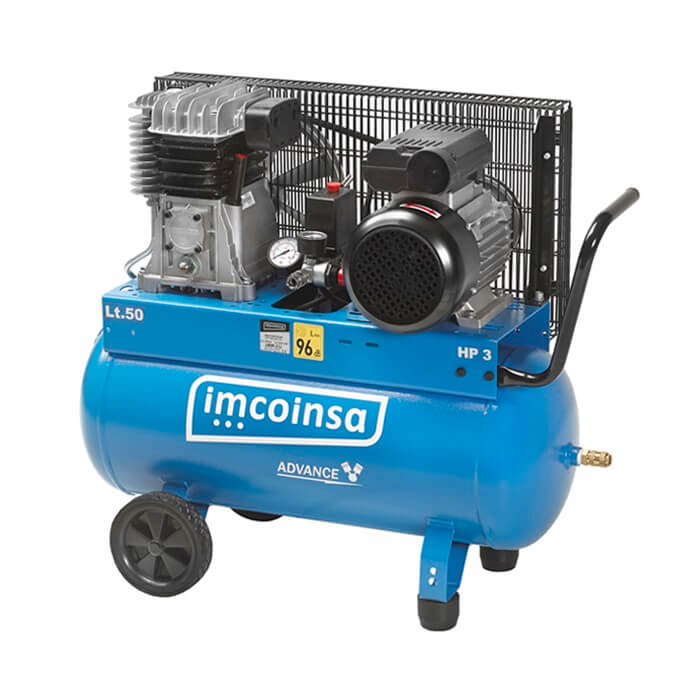 Compresor de correas portátil Imcoinsa ADVANCE 3HP de 50 litros 