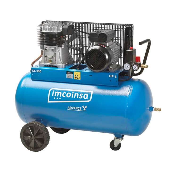 Compresor de correas portátil Imcoinsa ADVANCE 3HP de 100 litros (Trifásica) 