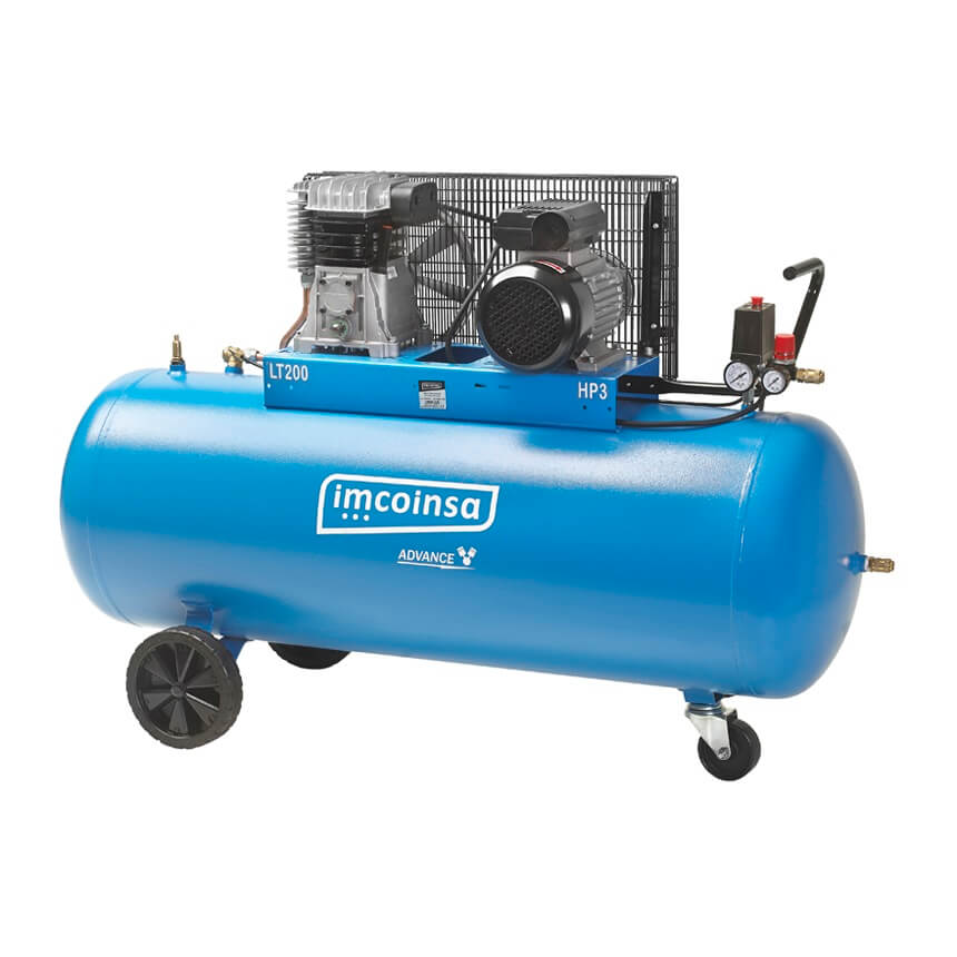 Compresor de correas portátil Imcoinsa ADVANCE 3HP de 200 litros (Trifásica) 