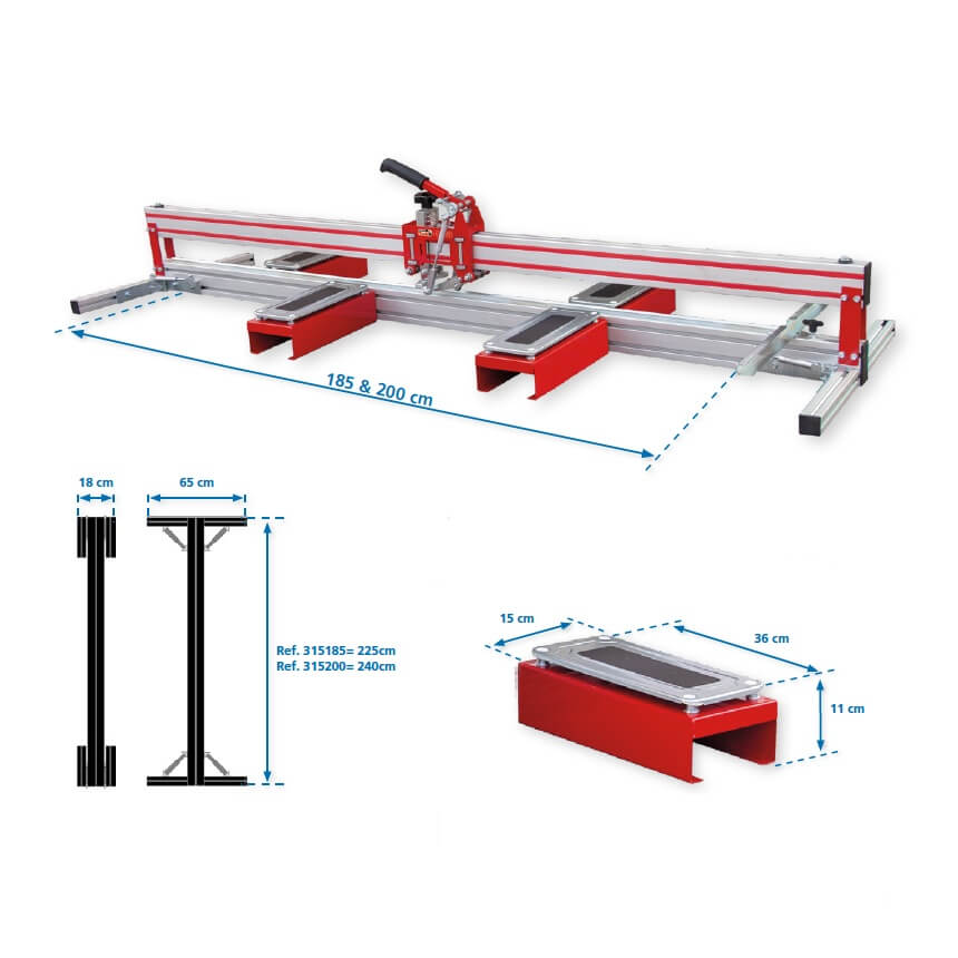 Cortadora de cerámica de gran formato Tomecanic JUMBO CUT EASY TRANS 2000 - Referencia 315200