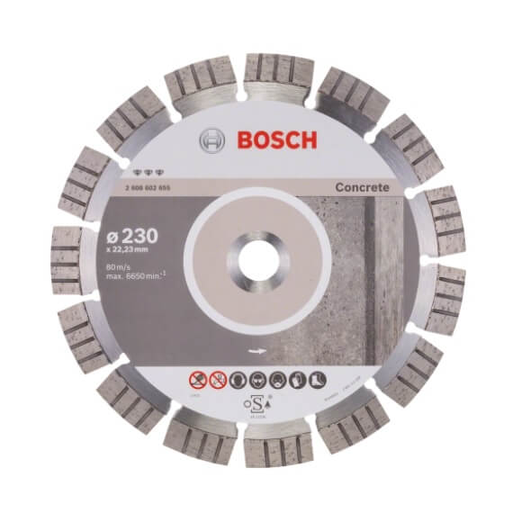 Disco de diamante Best for Concrete Bosch para amoladoras de 230mm - Referencia 2608602655