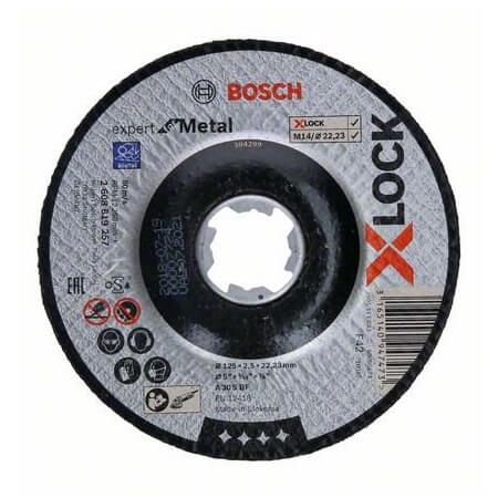 Disco de corte cóncavo expert para metal Bosch X-LOCK - 125mm - Referencia 2608619257