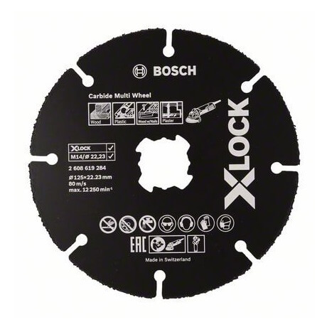 Disco de corte Carbide Multi Wheel Bosch X-LOCK - 125mm - Referencia 2608619284