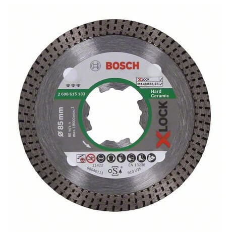 Disco de diamante cerámica dura Bosch X-LOCK - 85mm - Referencia 2608615133