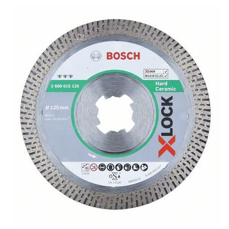 Disco de diamante cerámica dura Bosch X-LOCK - 125mm