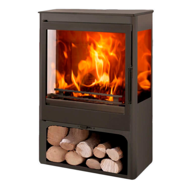 Panadero Coral 3V Ecodesign - Estufa de leña clásica de 5,4kW 150m3 