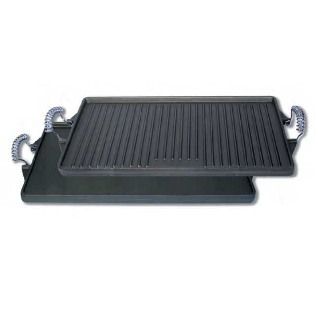 Plancha hierro fundido doble cara Flores Cortés D.Benito - 440x240mm - Referencia 33081