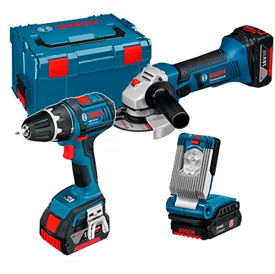 Kit 18V Professional Bosch de Taladro + Amoladora + Luz | C.Turró