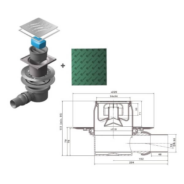 Kit sumidero ONDA 100 para plato ducha