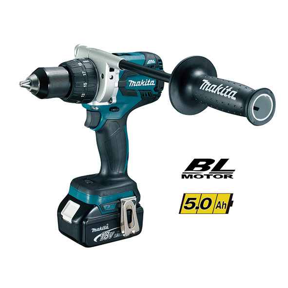 Taladro percutor Makita DHP481RTJ BL 18V LXT 115 Nm con 2 baterías de 5Ah