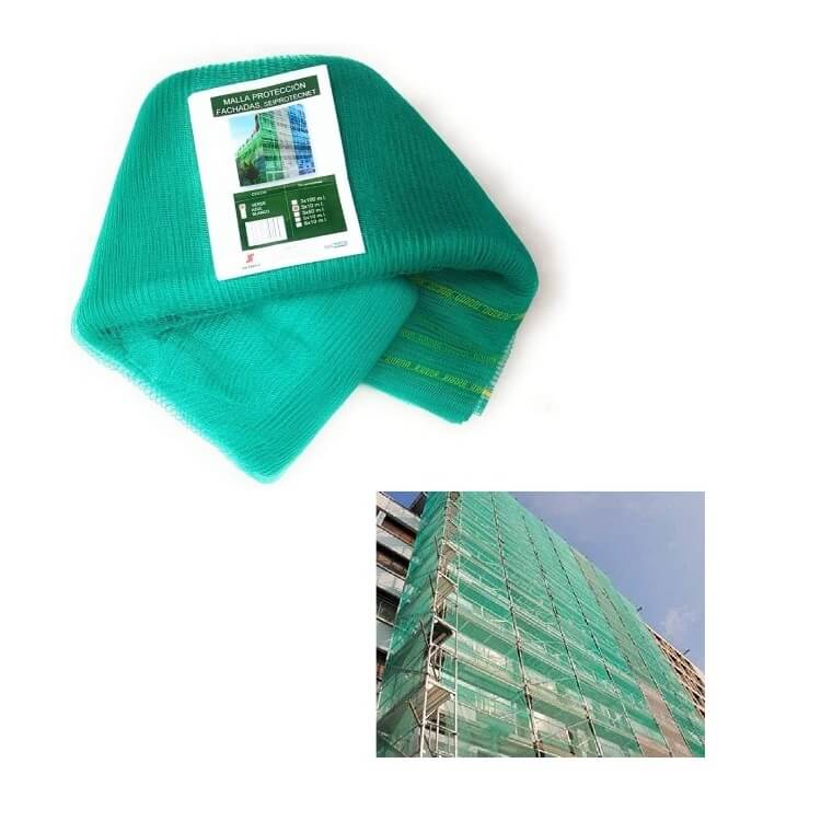 Malla protección fachadas Seiprotec-Net verde de 3x20 metros - Referencia SP50003