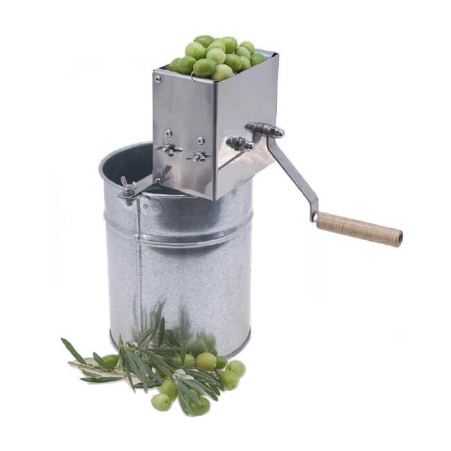 Máquina inoxidable de rajar aceitunas con cubo Flores Cortés - Referencia 20987