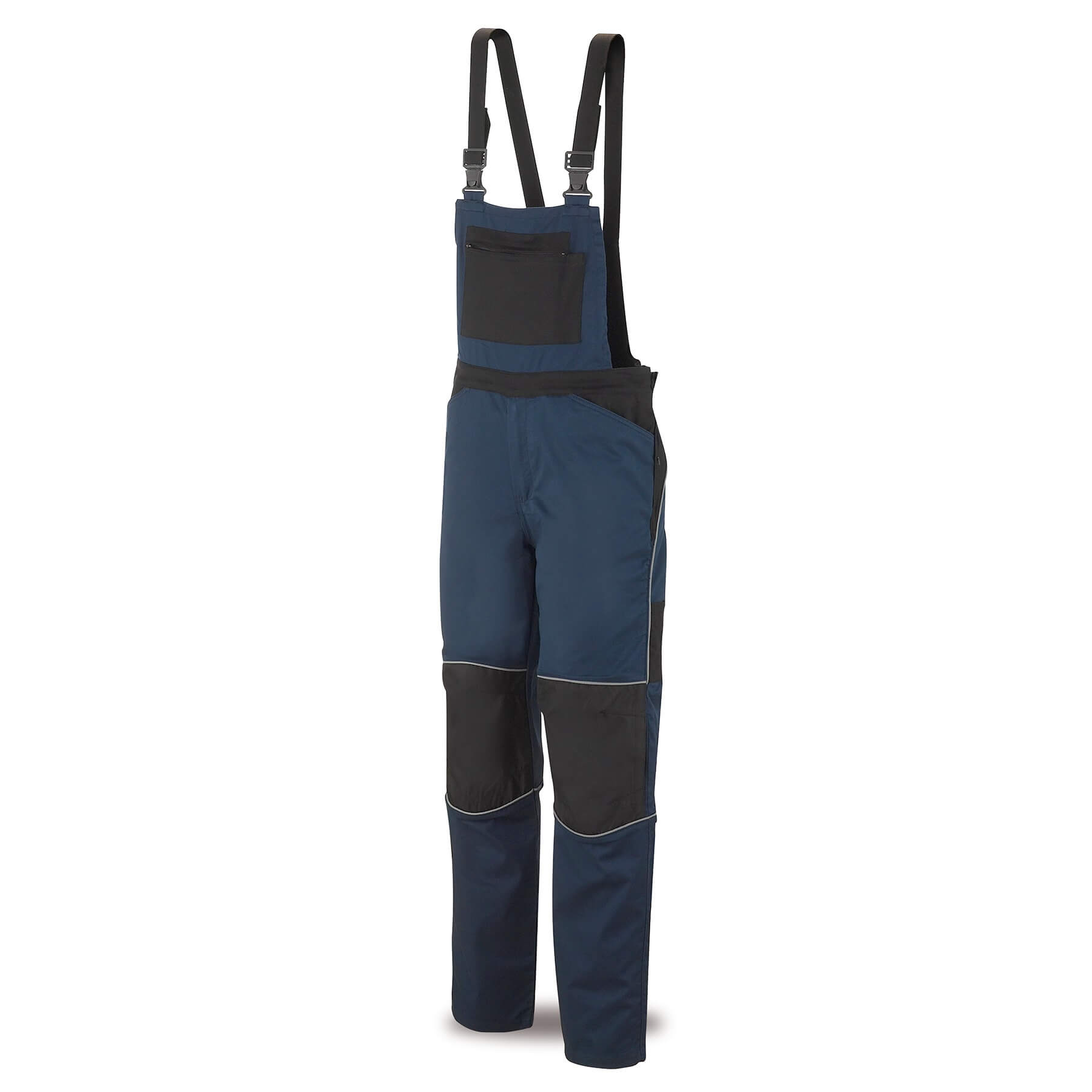 Peto de trabajo PRO STRETCH gris/negro de poliéster/algodón 588PETPSAMN - Referencia 588PETPSAMNE