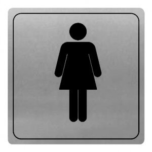 Placa/cartel WC Mujeres de 140x140mm INOX