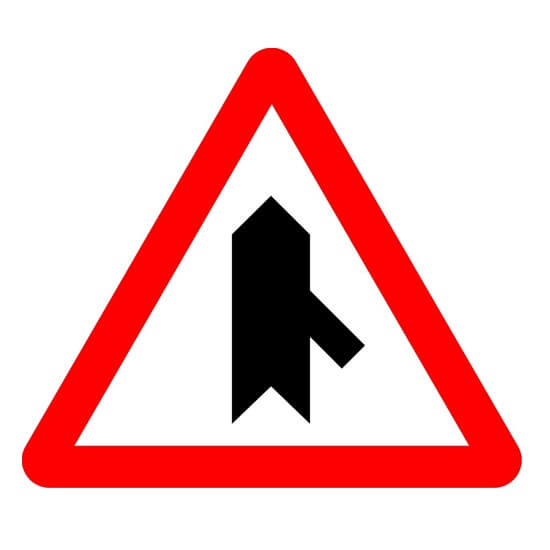 Señal de tráfico peligro intersección con prioridad incorporación derecha Homologada 70cm 