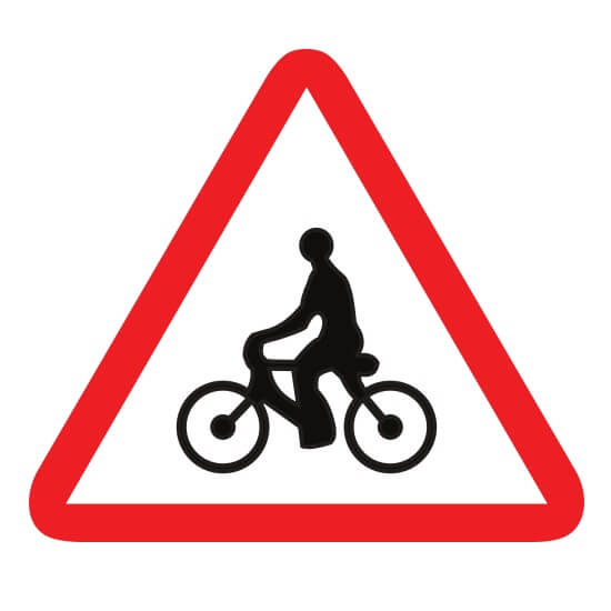 Señal de tráfico peligro ciclistas Homologada 70cm 