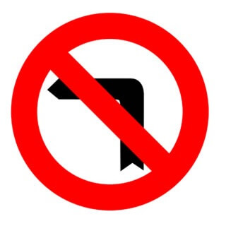Señal de tráfico prohibido girar a la izquierda Homologada 60cm 