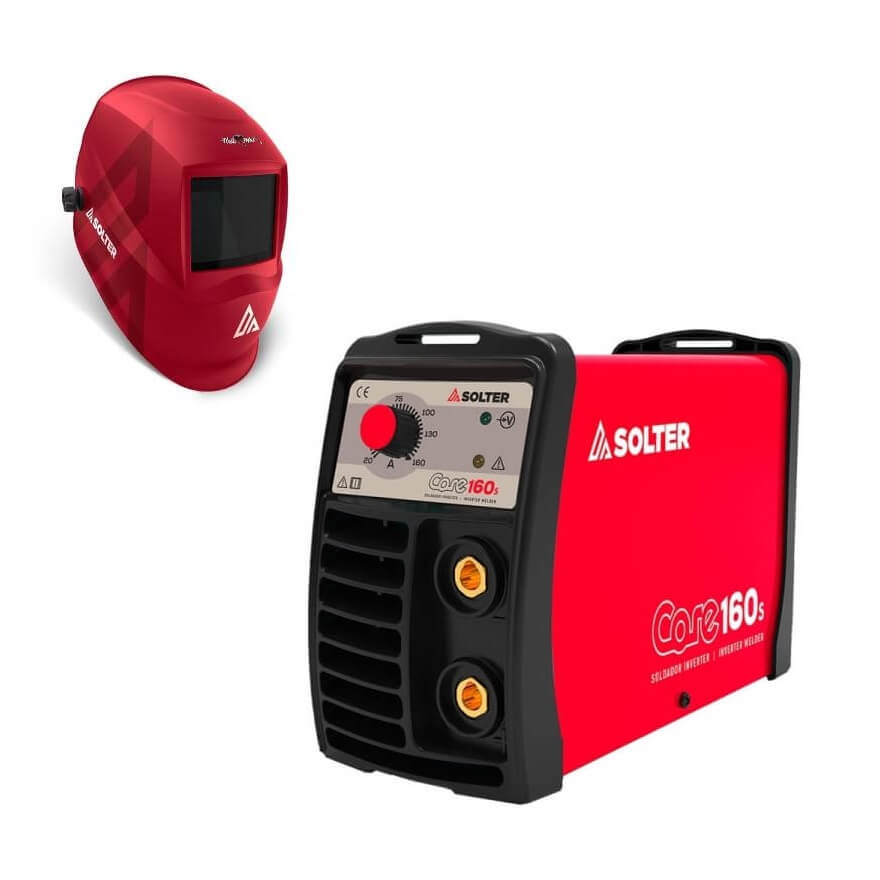 Solter CORE 160s con maletín + Hellmet R-05 - Soldador Inverter de 160Amp 
