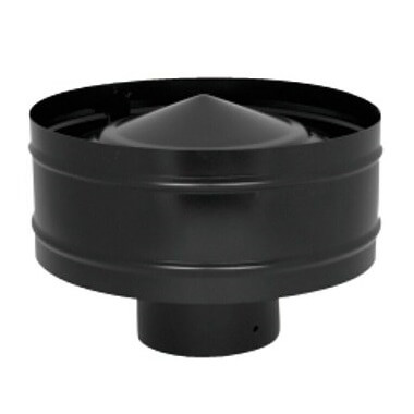 Sombrerete Antirrevocante ajustable de acero pintado de negro para   Diámetro 80 mm