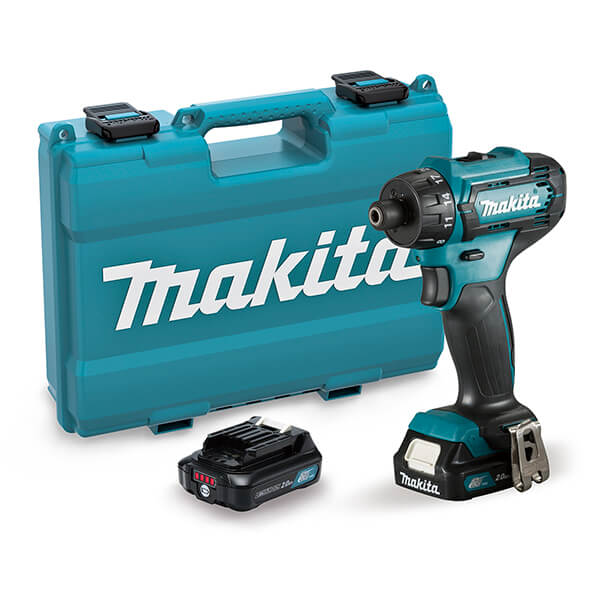 Taladro atornillador Makita DF033DSAE 12Vmax CXT 1/4 con 2 baterías de 2Ah  y maletín